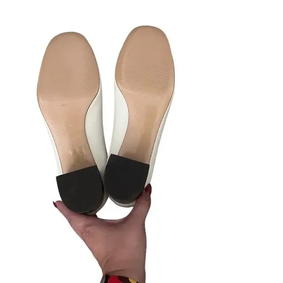 New Everlane The Day Heel Leather Slip On Pump Shoes Cream Size 10 Minimalist - Picture 8 of 8